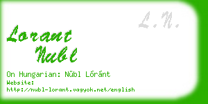 lorant nubl business card